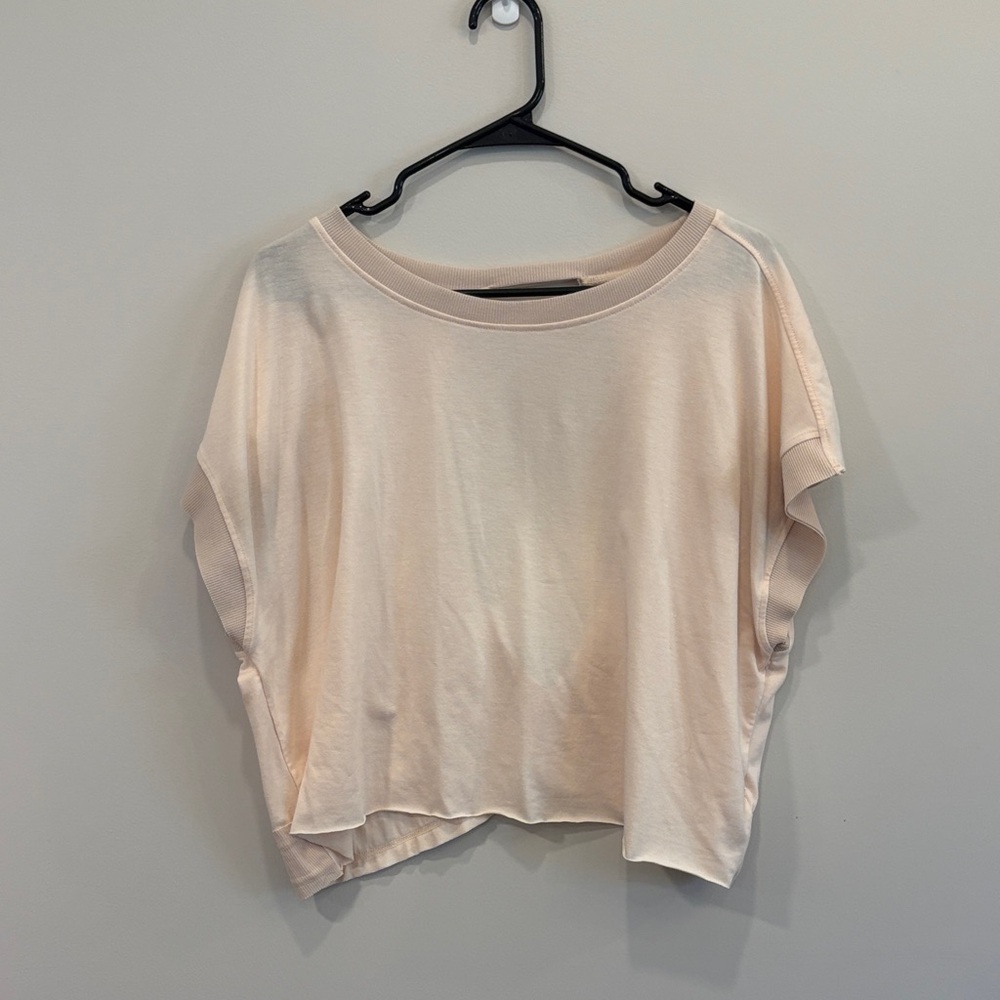 Amazon Cream Short Sleeve Boxy Top